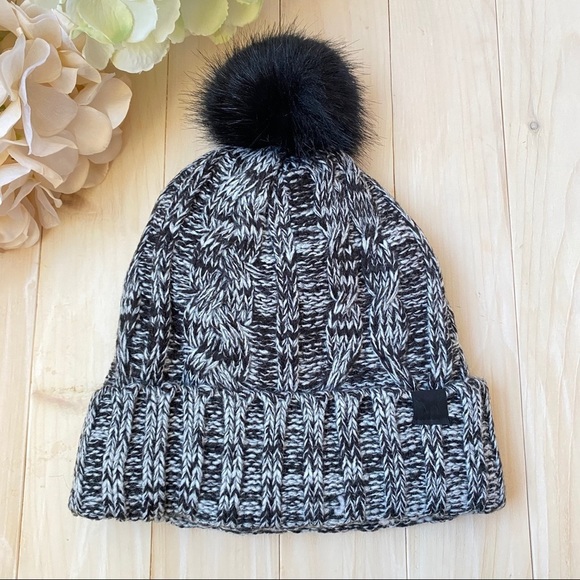 PINK Victoria's Secret Accessories - PINK Victoria’s Secret Marled Black Sherpa Hat NEW